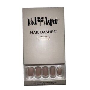 Red‎ Aspen Press On Nail Short Nude Shiny Scout’s Skipping Rocks👢